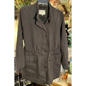 X01,  Ladies XL .. A New Day Gray Utility Jacket With Draw String Waist